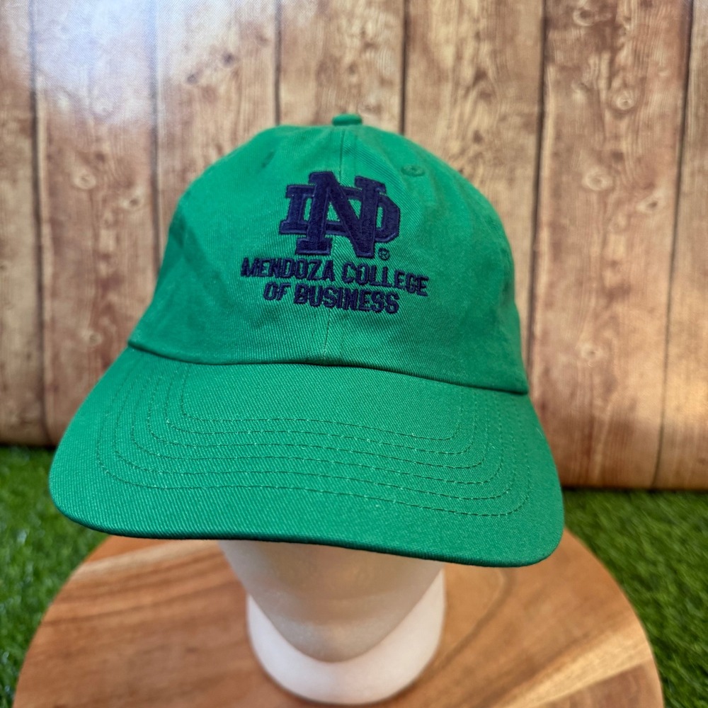 Notre Dame Mendoza College of Business Hat Mens One Size Green Adjustable Cap